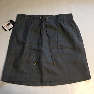 Ellen Tracy Skort Gray with Pockets Elastic waist